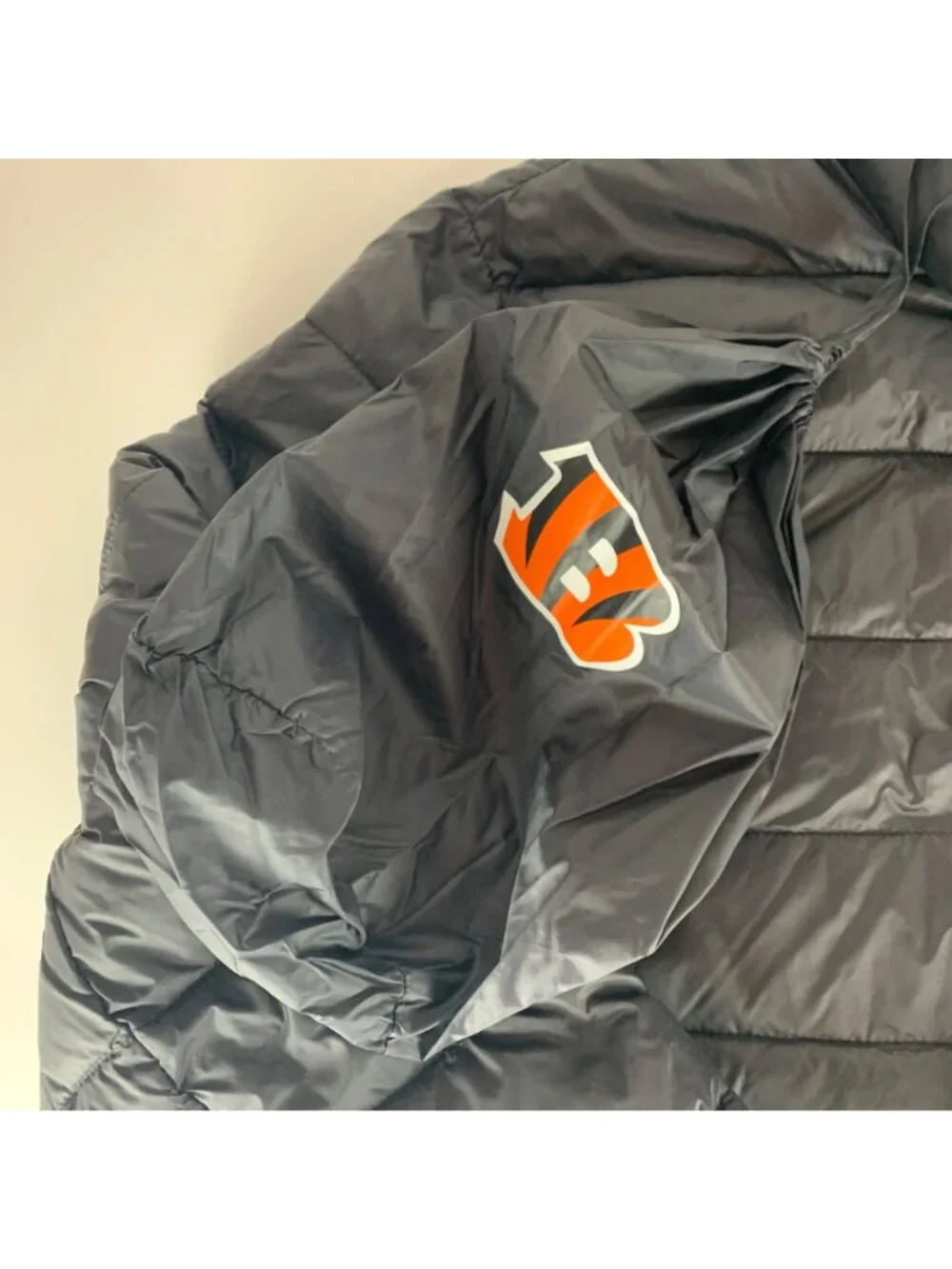 Cincinnati Bengals NFL Team Apparel Black Full Zip Packable Puffer Jacket XL New